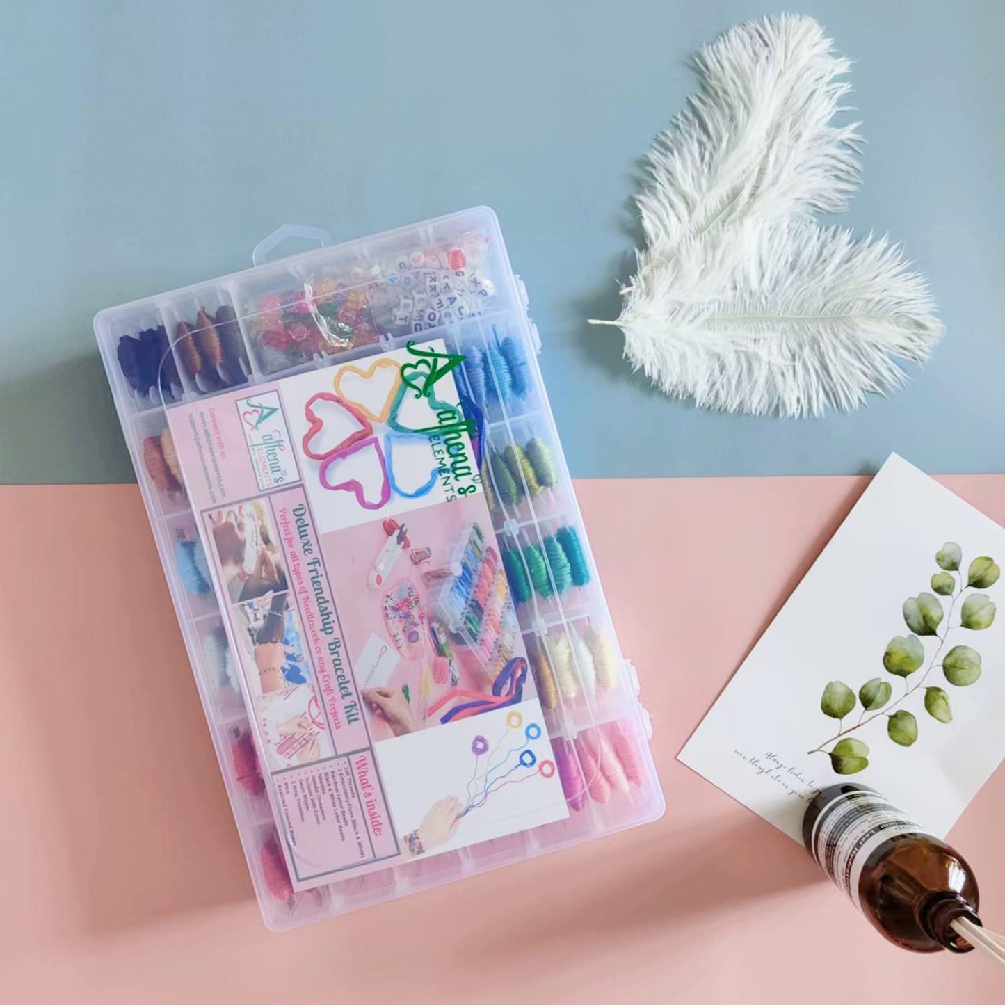 Athena's Elements - Embroidery Floss - 276 Pcs Cross Stitch Thread and Accessories - Perfect for Bracelet Making & DIY Embroidery Projects | Bonus Accessories Included