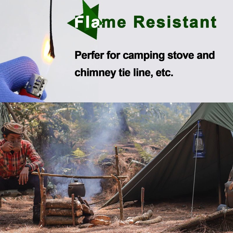 9KM DWLIFE Braided Kevlar Cord, 750lb 2.3mm 50Ft, High Tensile Strength, Abrasion, Flame Retardant, Kite String, Fishing Line, Model Rocket Shock, Hammock Tarp Ridgeline, Tactical Survival Paracord