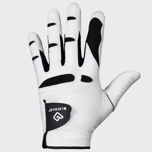 Bionic Men's StableGrip with NaturalFit 2.0 Golf Glove with Dual Expansion Thumb for Best Fit - Premium Cabretta Leather… (White, Medium, Right)