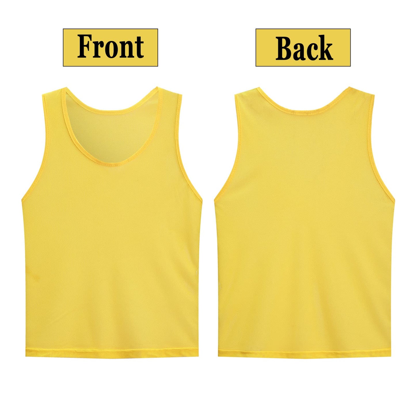 LTHYTY 12 Pack Scrimmage Vest/Team Training Jerseys/Sports Pinnies/Practice Jerseys/Soccer Bibs with Carry Bag (as1, Alpha, l, Regular, Regular, Yellow)