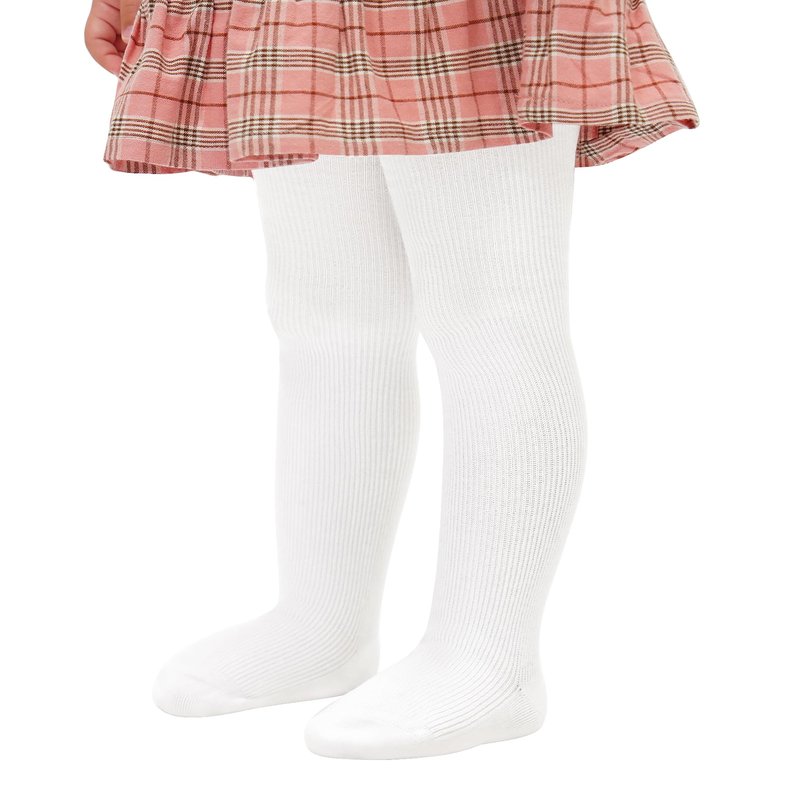 Stelle Toddler Girls Tights Baby Cable Knit Thick Stockings Cotton Winter Warm Leggings Pantyhose 1/2/3 Pack(White,XXS)