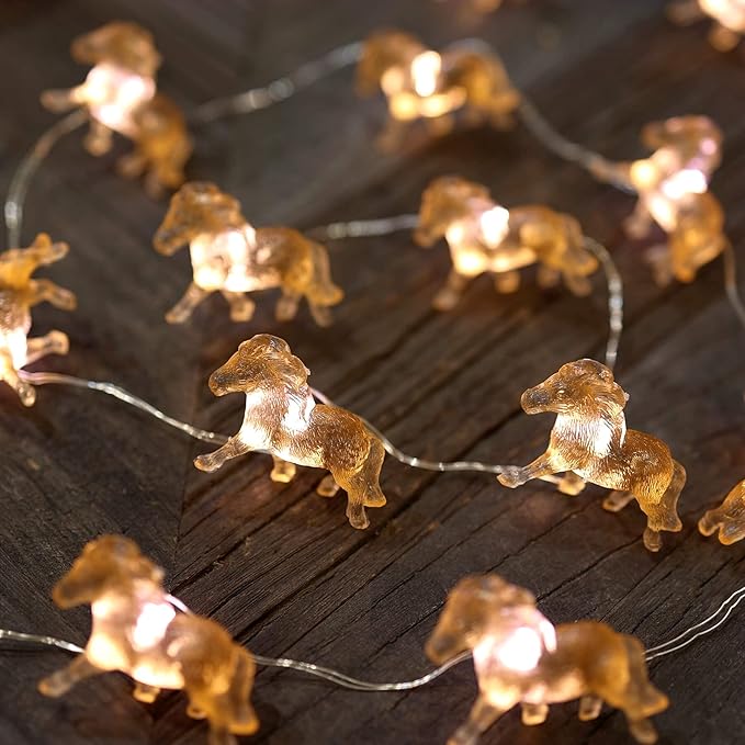 Cute Decorative Lights Fairy String Light Horse Gifts for Women Novelty Pony Lights 20LEDs 8ft USB Plug in or Battery Operated for Bedroom Birthday Room Xmas Thanksgiving Decor