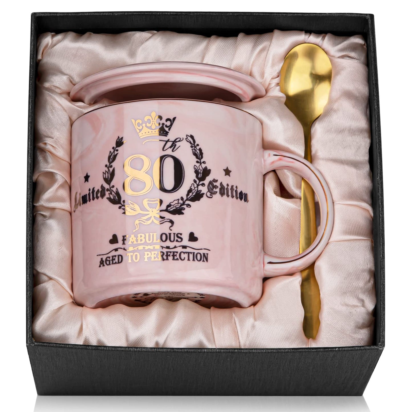 Best Friend Birthday Gifts for Women, Friendship Gifts for Women, Unique Birthday Valentines Day Gift Ideas for Her, Friends Female, Besties, BFF Ceramic Marble Coffee Mug Gift Box Printed Gold 14 oz