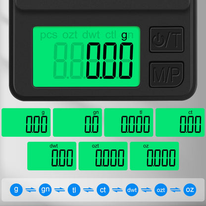 Digital Pocket Scale 1000g x 0.01g, Diyife Portable Precision Gram Scale Jewelry Scale with Protective Cover, Backlit LCD, 7 Units Tare, for Food, Kitchen, Coffee, Battery Included