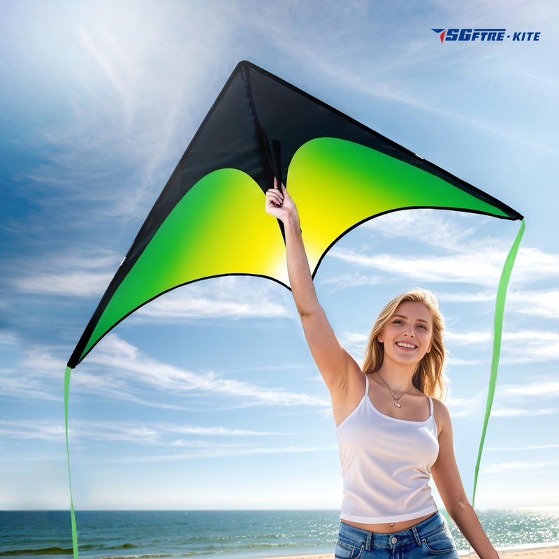SGftre 3 Piece Set Butterfly Delta and Octopus Kites for Boys and Girls, Beach Kites for Family Outdoor Games & Activities (Gradient Grassland Green+Octopus Blue+Pink Dreamy Butterfly, 3)