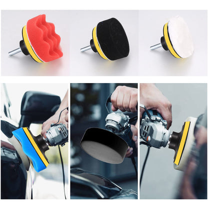15 Pcs Car Polishing Pads for Drill, Car Polishers and Buffers Sponges Wool Buffing Pads, for Cordless Screwdrivers, Polishing Machines, Auto Polisher, Sanding, Waxing, Drill Attactment