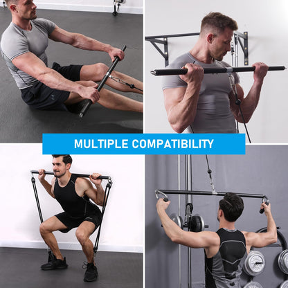 Resistance Band Bar, Portable 3-Section Pilates Bar for Resistance Bands Multi Home Gym Resistance Training Equipment for Full Body Shaping Pull Down Bar for Lat Pull Down, Row
