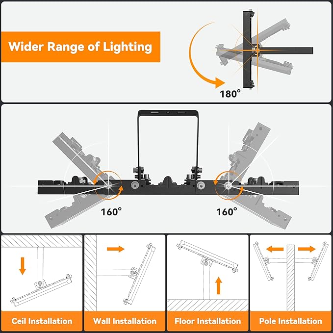600W LED Outdoor Flood Light, 60000LM Super Bright Stadium Light, 6000K Daylight White, IP66 Waterproof 3 Heads Adjustable Outdoor Floodlights for Backyard, Parking Lot, Stadium, Field