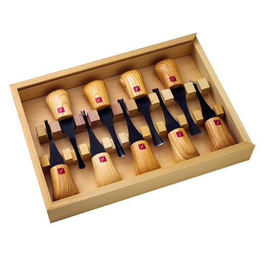 Flexcut Carving Tools Deluxe Palm Gouge Set FR405, Wood Crving Kit, Razor-Sharp 1095 High Carbon Steel Blade, Made in the USA