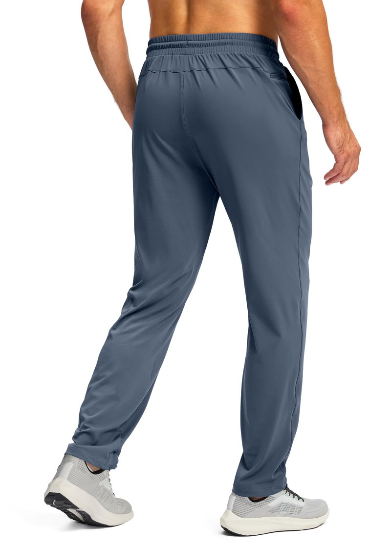 G Gradual Men's Sweatpants with Zipper Pocket Workout Athletic Track Pants Stretch Tapered Joggers for Gym Running Jogging(Dusty Blue,L)