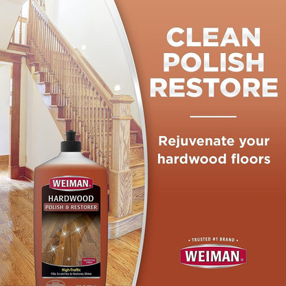 Weiman Hardwood Floor Cleaner and Polish - Restorer Combo - Wood Floor Cleaner - 2 Pack