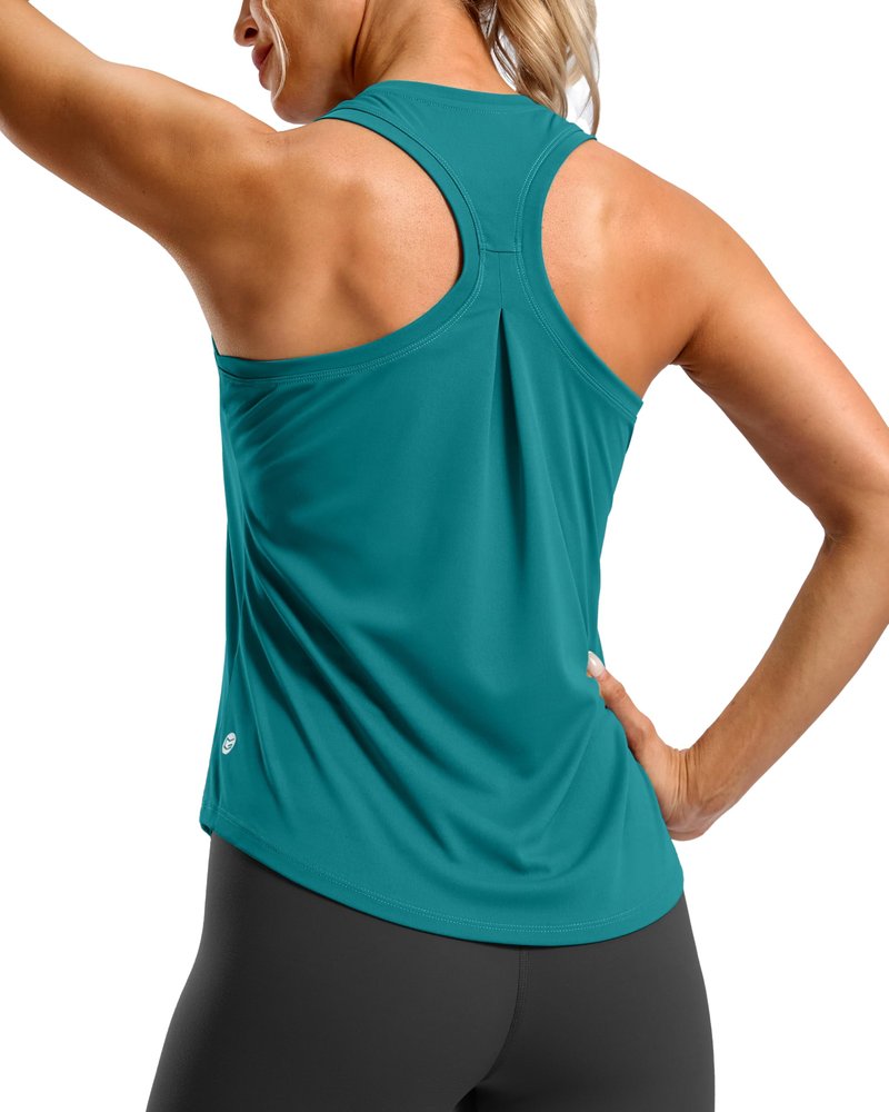 G Gradual Women's Workout Tank Tops Racerback Athletic Yoga Tops Loose Fit Sleeveless Running Gym Sports Shirts for Women(Teal,M)