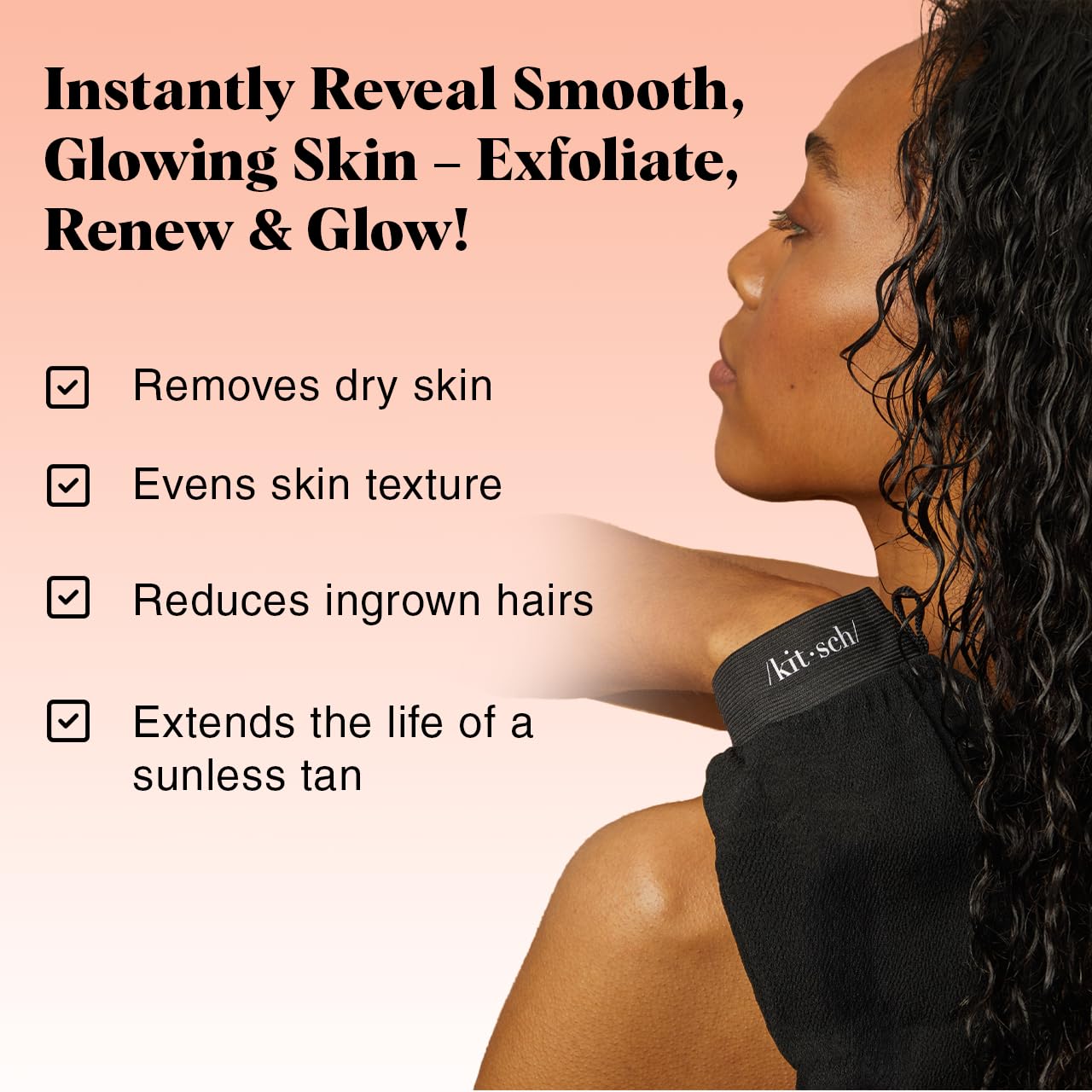 Kitsch Exfoliating Glove – Korean Exfoliating Mitt & Deep Exfoliating Body Scrubber for Shower, Bath | Body Exfoliator, Dead Skin Remover | Skin Care for Smooth, Renewed Skin - 1pc, Leopard