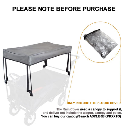 Rain Cover for Wagon Clear Plastic Awning for Collapsible Beach Folding Utility Grocery Push Wagon Cart Garden Accessories Foldable
