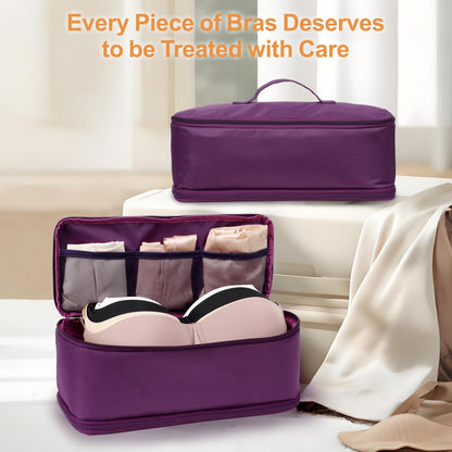 Cambond Travel Underwear Organizer Bag - 4-in-1 Lightweight Double Layer Bra Underwear Travel Bag Organizer, Portable Expandable Compression Packing Organizer, Packing Cubes for Women