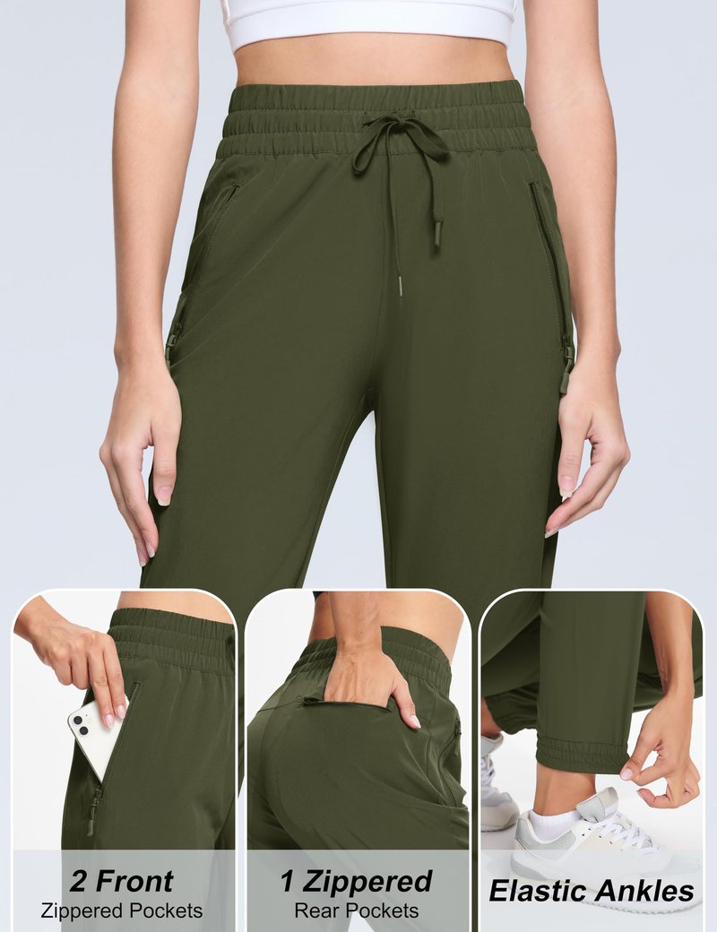 MAGCOMSEN Women's Hiking Pants Lightweight Quick Dry Athletic Running Joggers with Pockets Outdoor Travel Sweatpants