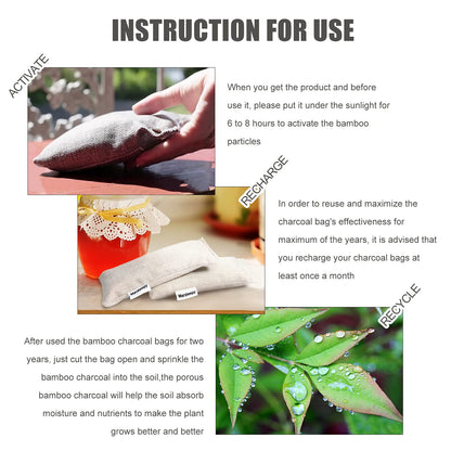 12 Pack Bamboo Charcoal Shoe Deodorizer Bags，Shoe Odor Eliminator,Charcoal Air Purifying Bags, Activated Charcoal Odor Absorber for Gym Bag, Car, Pet, Closet