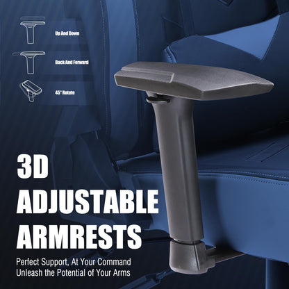 Big and Tall Gaming Chair 350lbs-Racing Style Computer Gamer Chair,Ergonomic Desk Office PC Chair with Wide Seat, Reclining Back, Adjustable Armrest for Adult Teens-Black/Grey