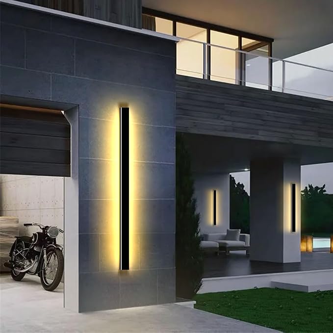 47 Inch Modern Outdoor Wall Lights Long Exterior Wall Light Sconce Outside Porch Wall Light 3000K IP65 Waterproof Exterior Light Fixtures Wall Mount for House Garage