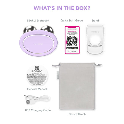 FOREO Bear 2 Advanced Toning Microcurrent Facial Device - Face Sculpting Tool - Firm & Contour - Non-Invasive - Increases Skin Care Absorption - Lavender