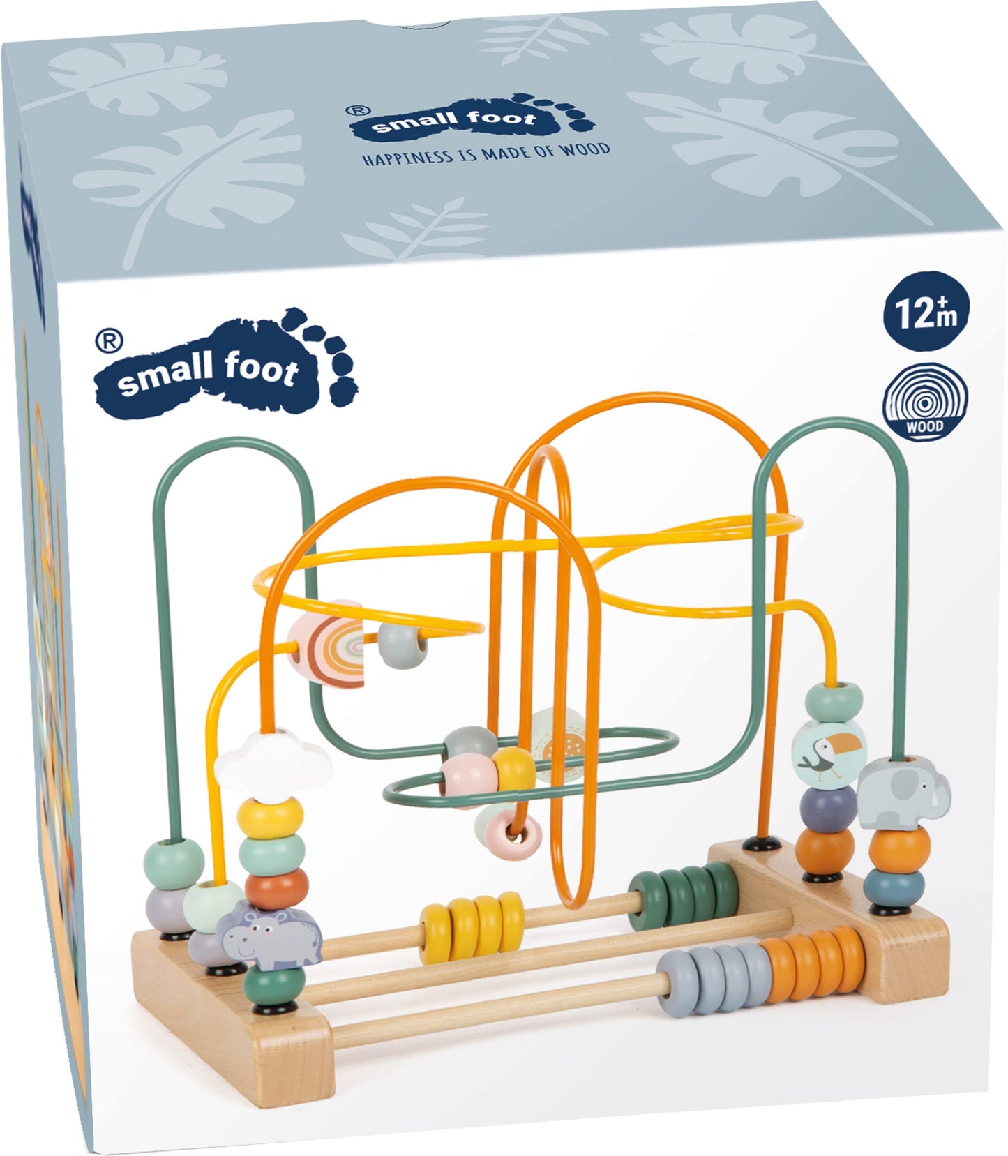 Small Foot 11956 Bead Maze Safari, with three metal tracks, wooden motor activity for kids aged 12 months and older