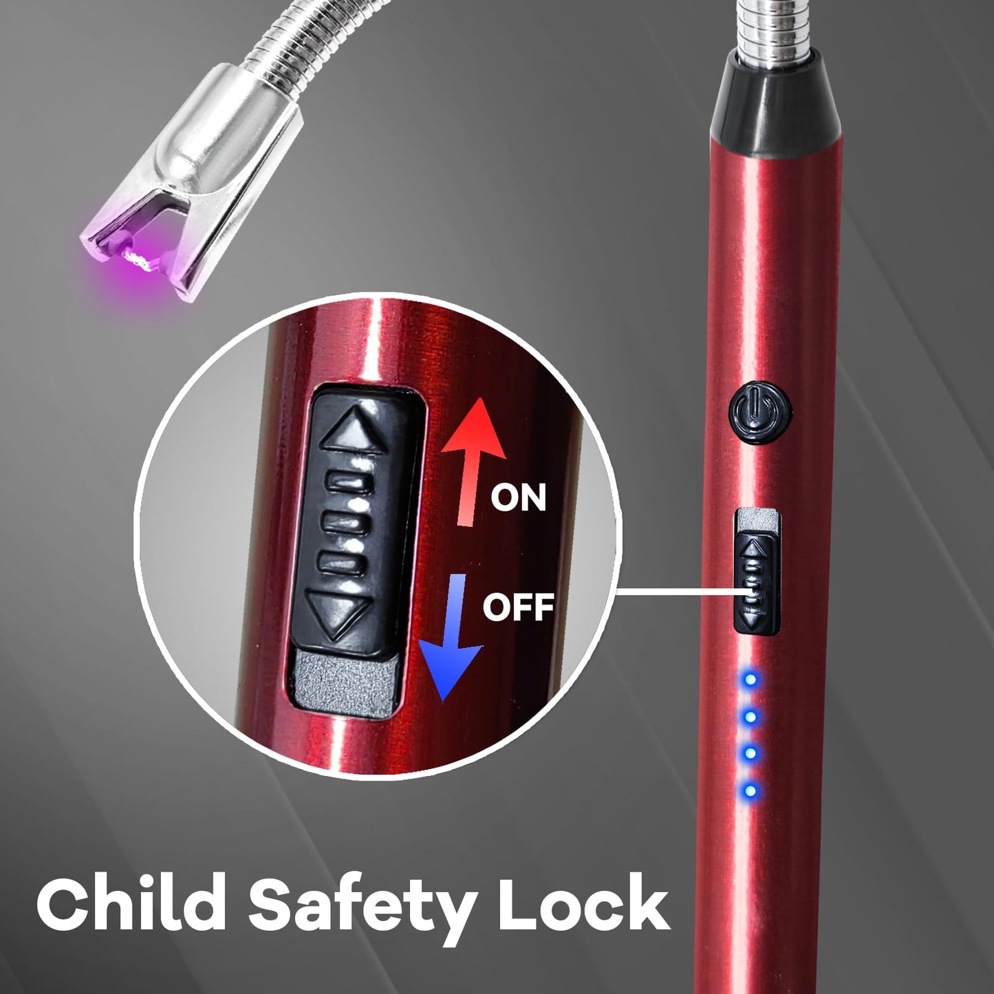 4 Pack Candle Lighter Electric Rechargeable Arc Windproof Lighters Flexible Neck Long Rotate 360 Plasma Lighter USB Flameless Lighters Candles Grill BBQ