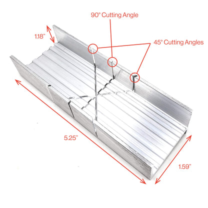 Excel Blades 6-Inch Metal Mitre Box Set – Aluminum & Steel Precision Cutting Tool with K5 Handle & Razor Pull Saw for Wood, Plastic & Soft Metals – 45° & 90° Cutting Angles, Made in USA