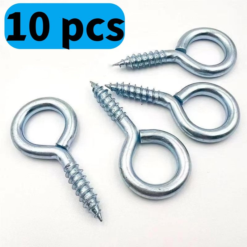10 Pcs 2.2 Inches Eye Hooks,M6 Screw Eye Hooks,Heavy Duty Screw Eye Bolt,Load Bearing 200LB,Eye Bolt for Indoor & Outdoor Use