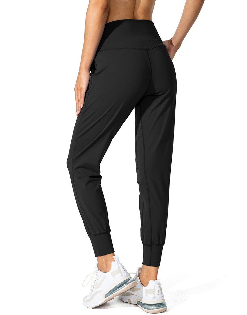 G Gradual Women's Joggers High Waisted Yoga Pants with Pockets Loose Leggings for Women Workout, Athletic, Lounge (Black, Medium)