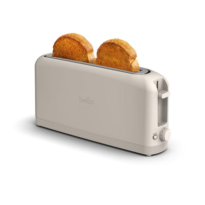 bella 2 Slice Slim Toaster, Fits-anywhere™ Kitchenware, 6 Setting Shade Control with Reheat & Cancel Buttons, Fits sourdough, 10” Long Slot, Anti Jam & Auto Shutoff, 900 Watt, Surf