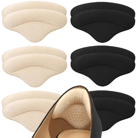 6 Pairs Heel Pads Heel Grips Liner for Loose Shoes, Heel Cushion Pads Heel Inserts for Shoe Too Big Men Women- Ultra Soothing Heel Protectors for Heel Pain, Heel Slipping, Blisters, Friction
