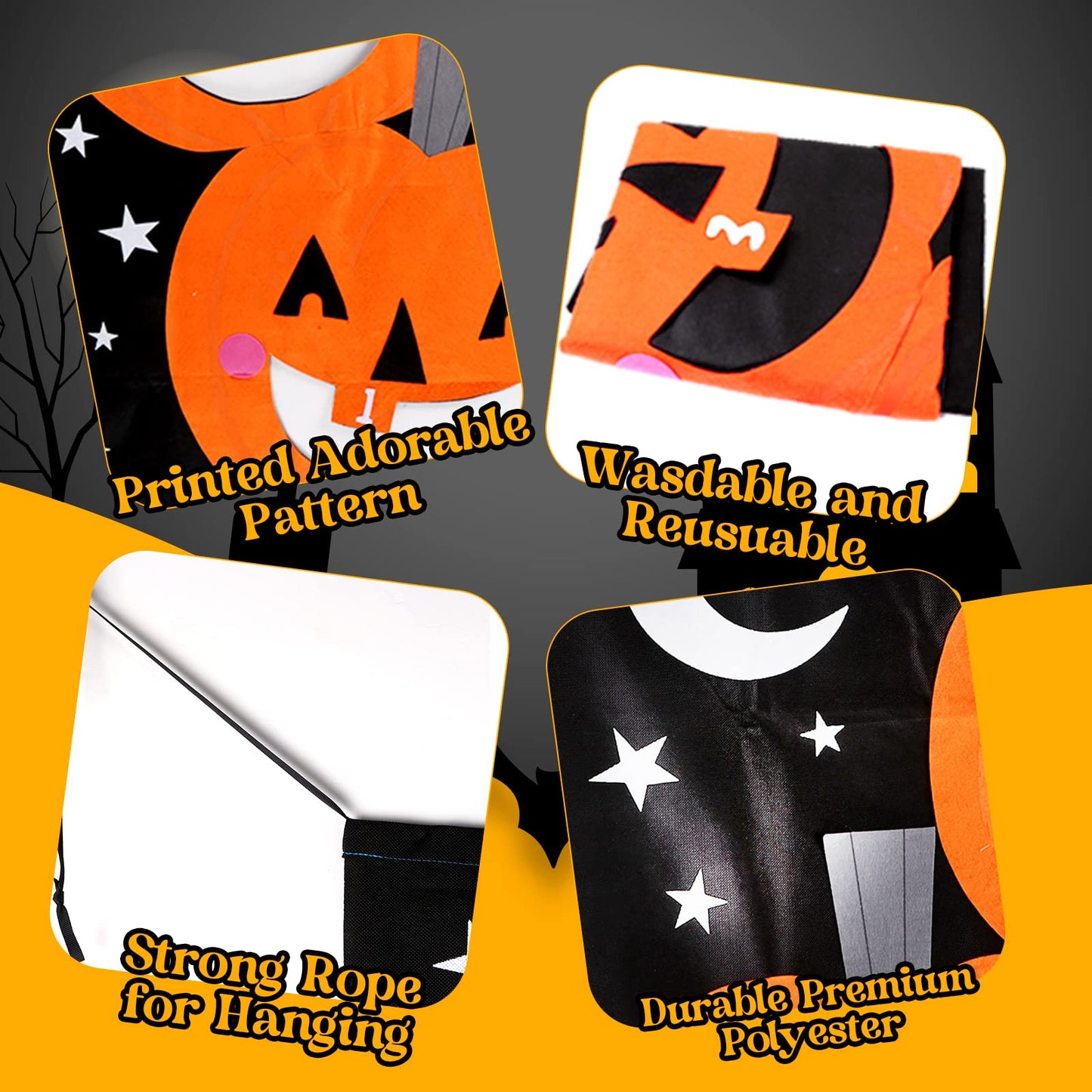 AerWo Halloween Toss Game, Pumpkin Bean Bag Toss Game with 3 Bean Bags, Kids Party Game, Perfect for Halloween Themed Party Supplies