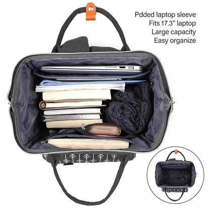 RJEU Backpack, School Backpack for Uni Leisure Job, Beautiful and Sophisticated Daypack with Laptop Compartment & Anti Theft Pocket, Waterproof Backpack Gifts for Mum Girl For Birthday, Hy58-black
