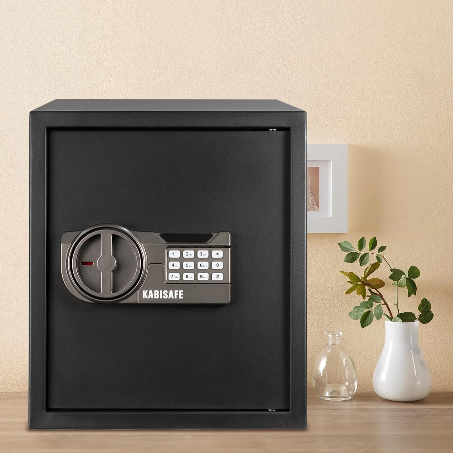 KABISAFE Safe Box, 2.0 Cubic Ft Safe Anti-Theft with Digital Keypad Security Key Lock Sensor Light for Home Hotel Office Document Jewelry Money Storage Safety Box