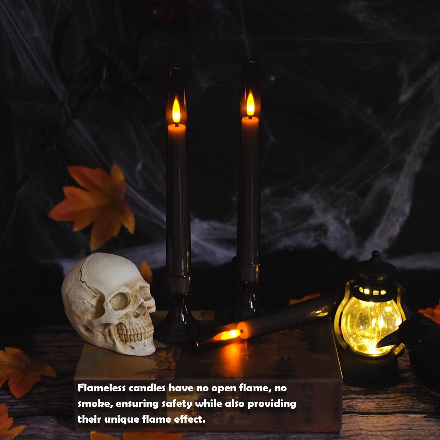 Sasigeiaa Flameless Taper Candles,with Remote and Timer Flickering Flameless Candles,6 Pack Led Candles,with Base Battery Operated Candles， Taper Candles for Home, Wedding, Party (Grey)