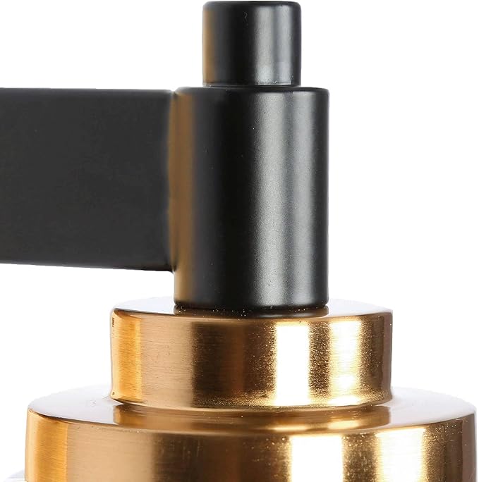 KSANA Wall Sconces, Black and Gold Wall Lights for Bedroom, Wall Mounted Lamps with Flared Glass Shade for Living Room, Bathroom,