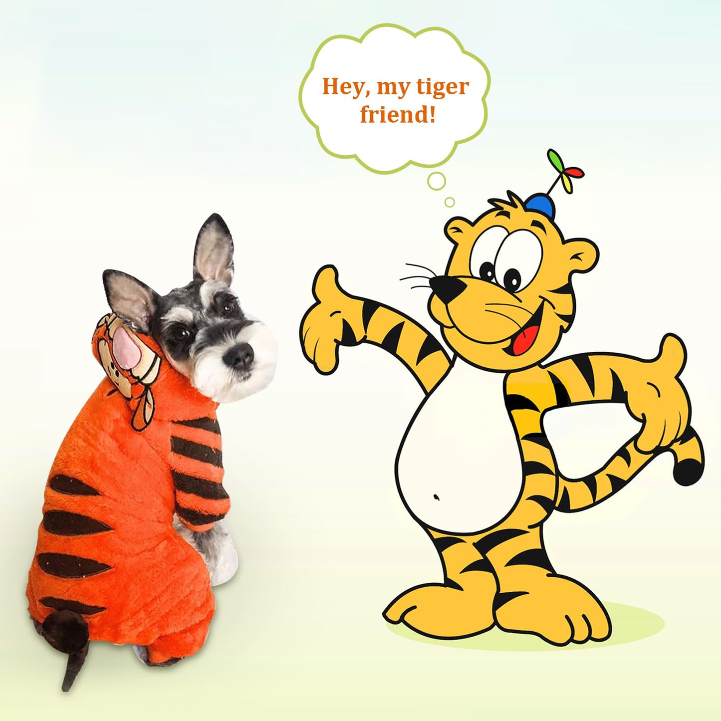Tiger Dog Halloween Costumes - Pet Dog Costumes Cute & Funny Cosplay Clothes Coat Hoodie Jumpsuit Dress for Puppy to Large Dogs - Christmas Outfit Special Event Photo Props