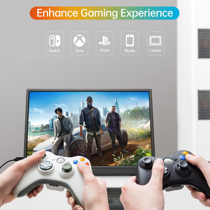 15.6inch Portable Monitor,1080P USB-C HDMI Second External Monitor for Laptop,PC,Mac Phone,PS,Xbox,Swich,IPS Ultra-Thin Zero Frame Gaming Display/Premium Smart Cover