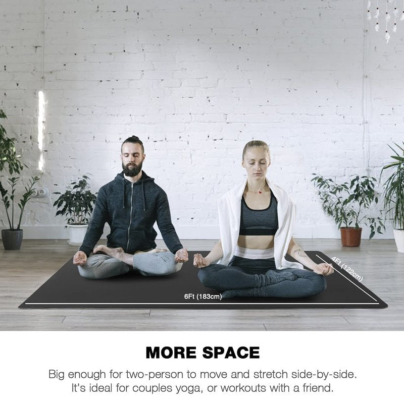 UMINEUX Large Yoga Mat for Men and Women 1/4 & 2/5 Inch Extra Thick TPE Fitness Mat for Home Gym Workout, Non-Slip, Eco Friendly Exercise Mat for Yoga, Pilates, Stretching, Meditation