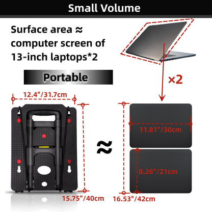 Folding Hand Truck, Lightweight Hand Truck Dolly Foldable,Luggage cart with 4 Rotate Wheels, Utility Cart with Adjustable Handle,Collapsible Dolly for Moving Travel Shopping Airport Office