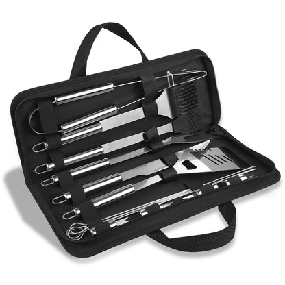 Anpro Grilling Accessories Grill Kit- Grill Set, Grilling Utensil Set, BBQ Accessories, BBQ Kit, BBQ Grill Tools, Grilling Gifts for Father's Day, Smoker, Camping, Kitchen,21 PCS-Standard Silver