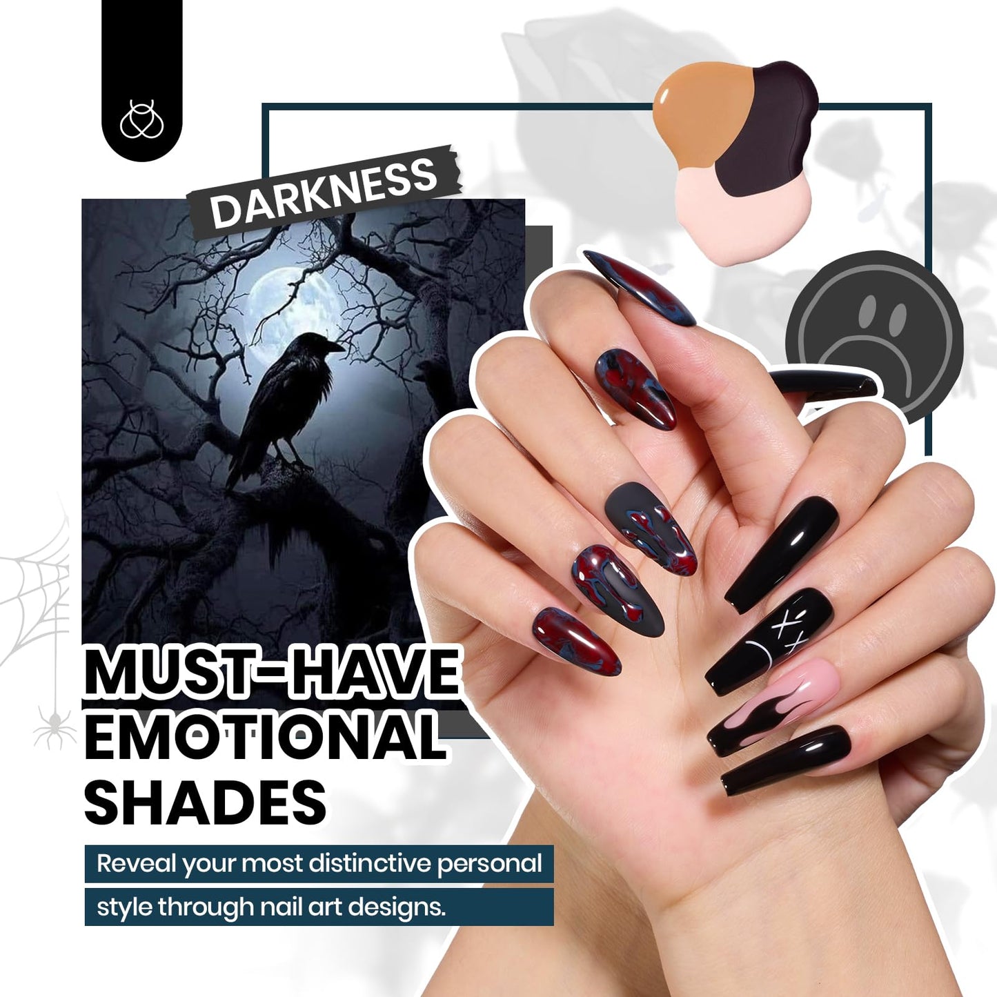Beetles Halloween Gel Nail Polish - 39 Pcs Jelly Nail Set Glitter Changing Nail Polish Kit Treasure Box Collection with 3Pcs Base Matte and Glossy Top Soak Off Nails