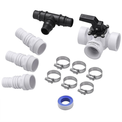 MONZANA® Solar Pool Water Heating Regulation Kit | Complete 12-Piece Bypass Set for Water Flow Control & Heater Valve Connectivity | Ideal for Heat Pump & Solar Heating Systems