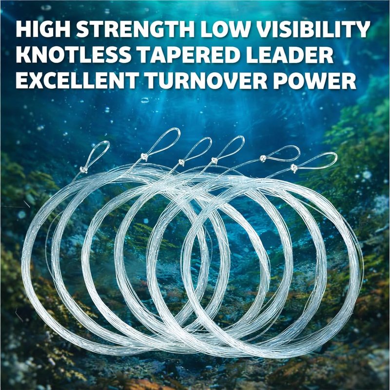 Aventik Fly Fishing Tapered Leader Pre-Tied Loop Fishing Leader Line Fathers Day Dad Gifts for 9.0FT 6 Pack Tensile Strength- Abrasion Resistance- Low Memory Freshwater Saltwater(9.0FT-6pcs, 5X-4.3LB)