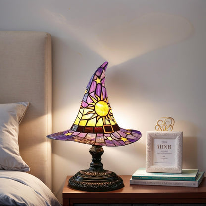 Tiinasol Witch Hat Lamp, Handmade Gothic Witch Hat Lamp, Small Table Lamp, Mysterious Bedroom Atmosphere and Witchcraft Gift, Weird and Fun Table Lamp in The Shape of a Small Wizard Hat