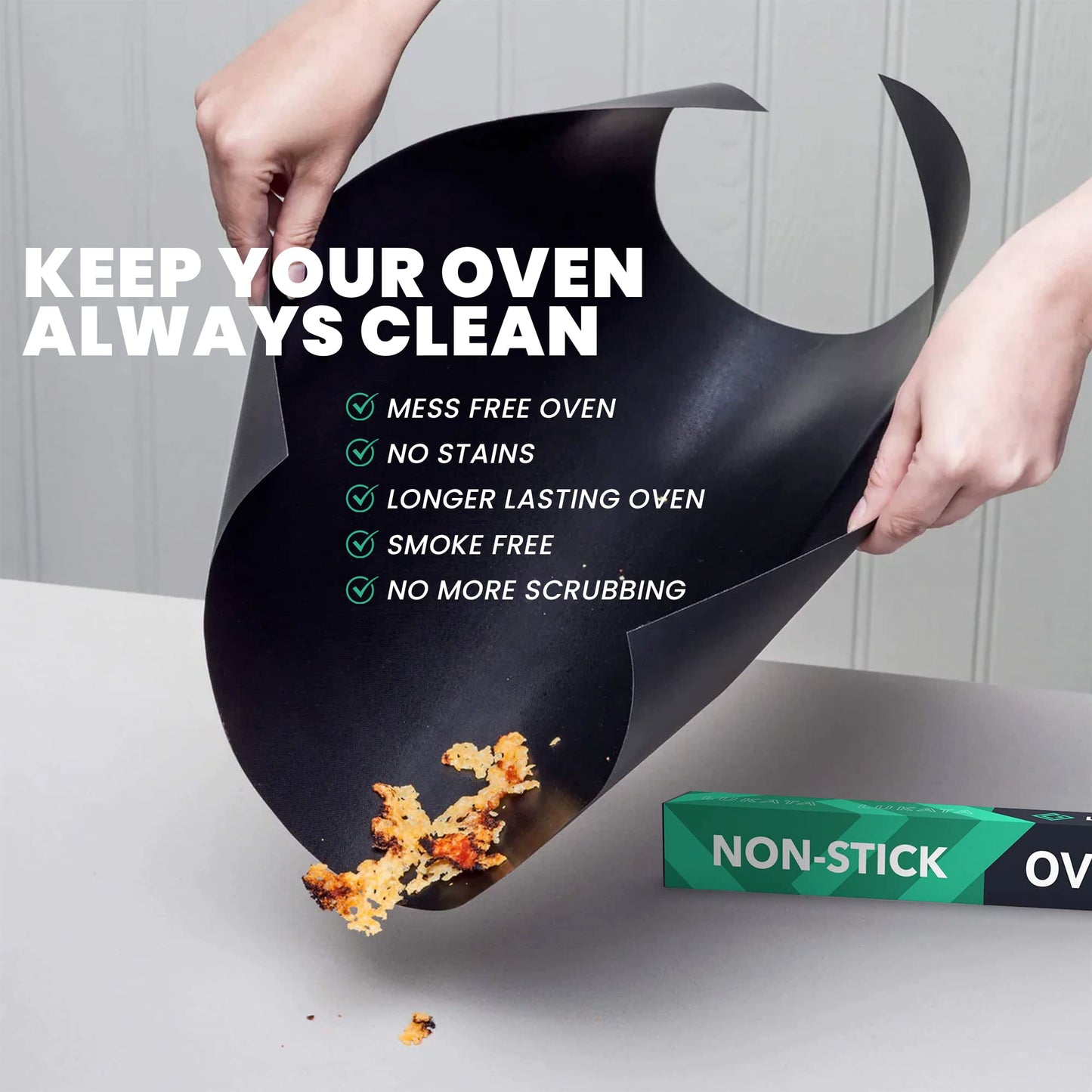 Large Heavy Duty Oven Liner (3 Pack) - Teflon Oven Liners for Bottom of Oven for Gas, Electric and Fan Assisted Ovens - Reusable Non-Stick Oven Mats for Bottom of Oven - BPA Free