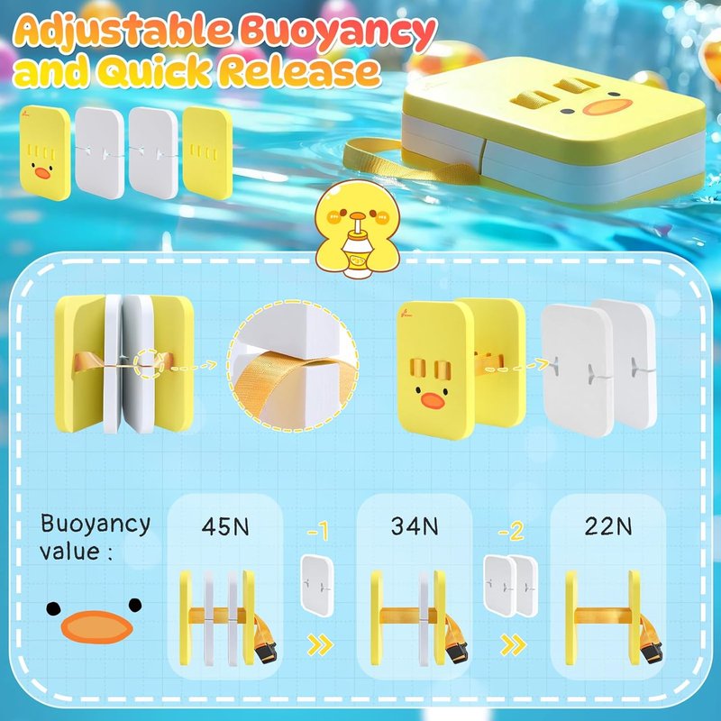 Sportneer Back Board for Kids - Adjustable Swimming Training Belt & Thick Foam Swim Trainer for Beginners