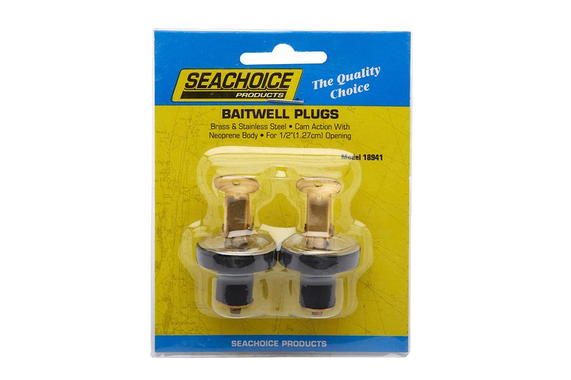 Seachoice Deck and Baitwell Plug, 1/2 in. Brass, 2 Count (Pack of 1)