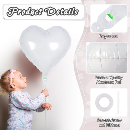 12 Pcs Red Heart Balloons,18 Inch Heart Foil Balloons Love Balloon Valentine Balloon for Birthday Party Wedding Engagement Party Baby Shower Valentine Day Decorations (red)