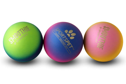 SPORTSPET High Bounce Dog Balls Smoothie Edition, Rubber Dog Balls, Floating Fetch Toy for Dogs, Strong and Durable Chew & Play, Safe Toy Balls for Dogs & Puppies, Pack of 3 (60mm)